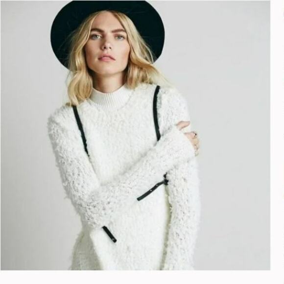 Free People September Song Knit Sweater Top Wool Y2K Cottage Boho Western XS - Picture 1 of 8